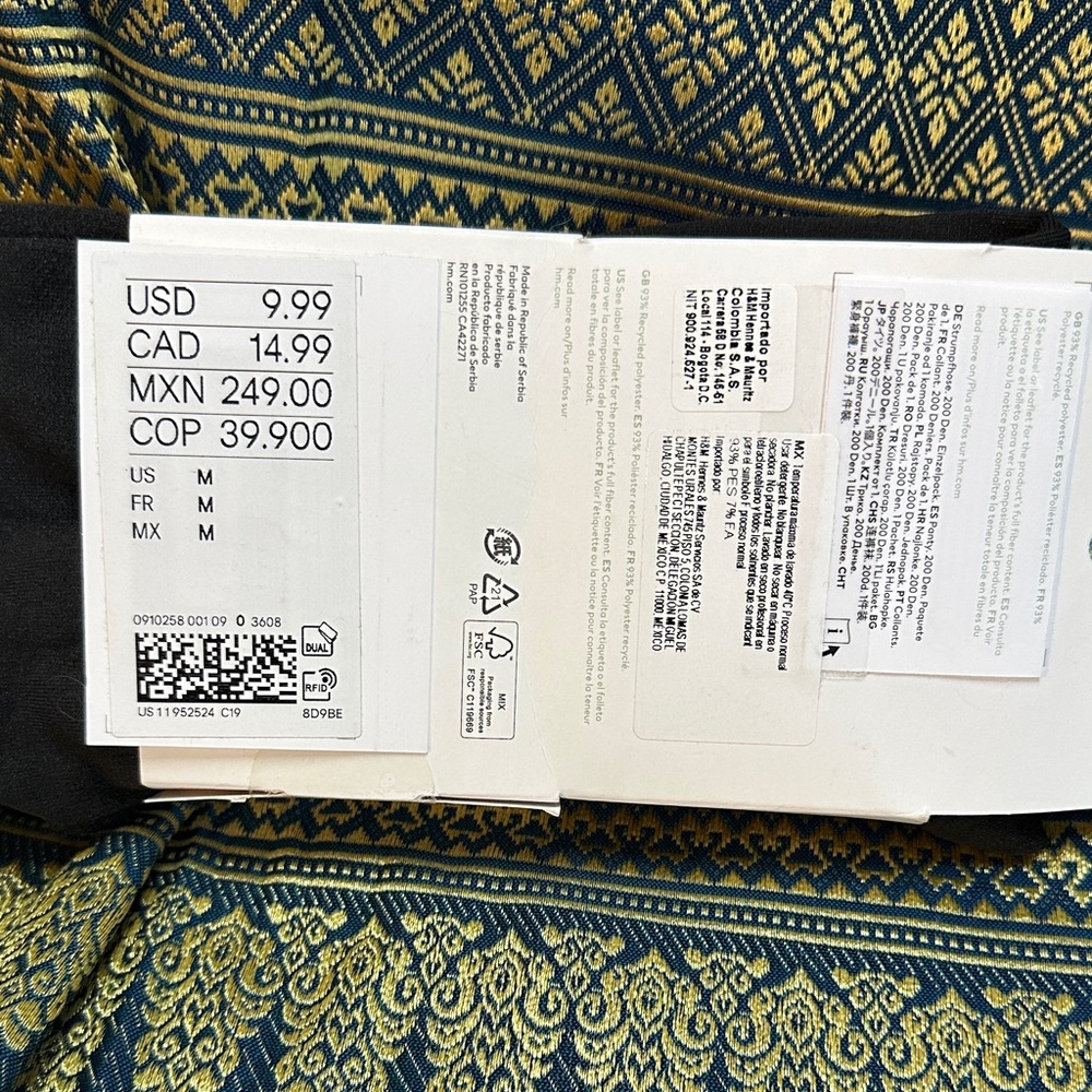 H&M Black Opaque 200 Denier Tights - Picture 2 of 2